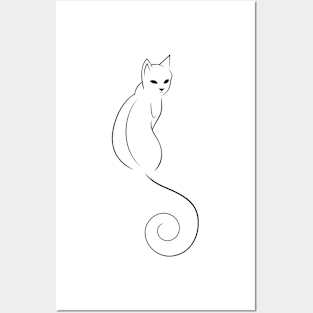 Cat Lineart Posters and Art